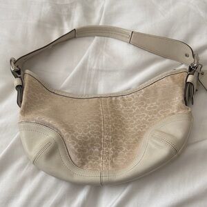 Coach Beige and Cream Shoulder Bag